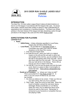 2015 DEER RUN 18-HOLE LADIES GOLF LEAGUE Policies
