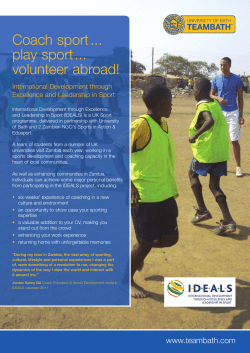 Coach sport... play sport... volunteer abroad!