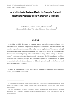 A Multicriteria Decision Model to Compute Optimal Treatment