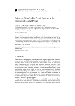 Enforcing Transferable Permit Systems in the Presence of Market