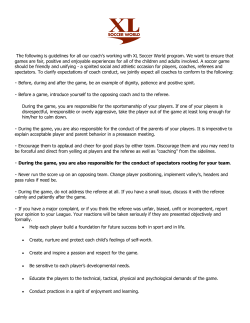 The following is guidelines for all our coach`s working with XL
