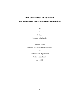 Small pond ecology: eutrophication, alternative stable states, and