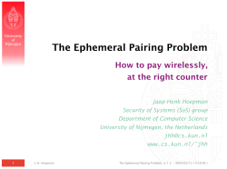 The Ephemeral Pairing Problem