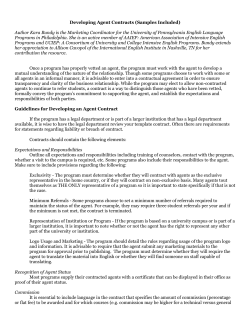 Developing Agent Contracts