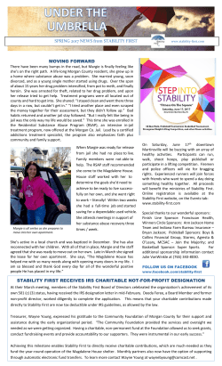 SPRING 2017 NEWS from STABILITY FIRST MOVING FORWARD