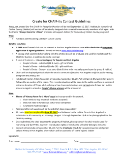 Create for CHAIR-ity Contest Guidelines