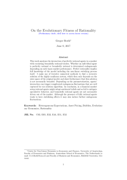 On the Evolutionary Fitness of Rationality