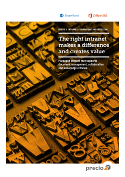 The right intranet makes a difference and creates value