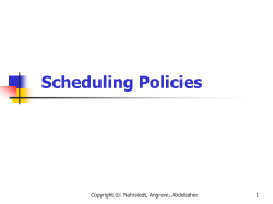 Scheduling Policies