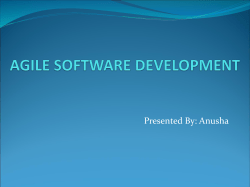 AGILE SOFTWARE DEVELOPMENT