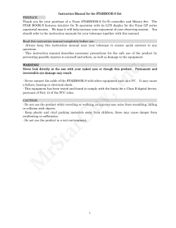 Instruction Manual for the STARBOOK-S Set