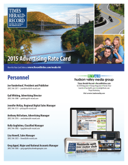 2015 Advertising Rate Card - Hudson Valley Media Group