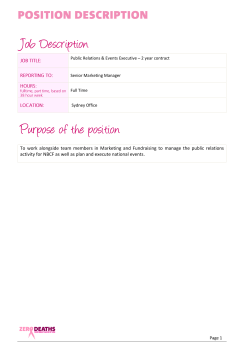 Job Description Purpose of the position