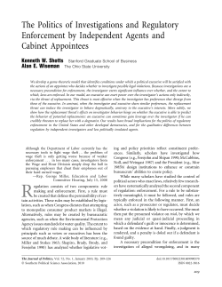 The Politics of Investigations and Regulatory Enforcement by
