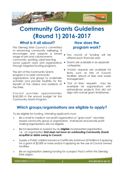 Community Grants Guidelines (Round 1) 2016-2017