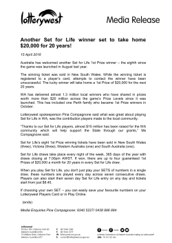Another Set for Life winner set to take home $20000 for