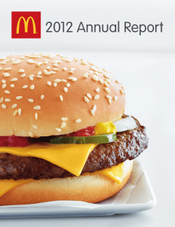 2012 Annual Report - McDonald`s Corporation