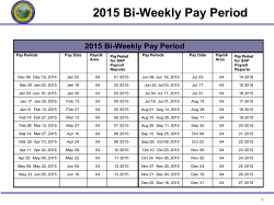 2015 Bi-Weekly Pay Period