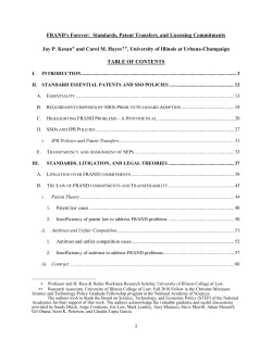 FRAND`s Forever: Standards, Patent Transfers, and Licensing