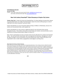 New York Lottery Powerball&reg; Ticket Giveaway at Empire City Casino
