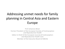 Addressing unmet needs for family planning in Central Asia