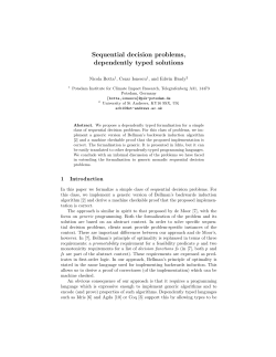 Sequential decision problems, dependently typed solutions
