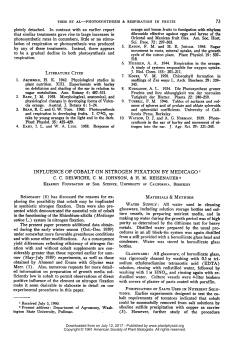 influence of cobalt on nitrogen fixation by