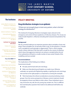 Policy Briefing Drug distribution strategies in an epidemic The