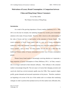 Motivations of Luxury Brand Consumption