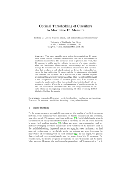 Optimal Thresholding of Classifiers to Maximize F1 Measure
