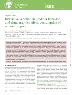Individual variation in predator behavior and