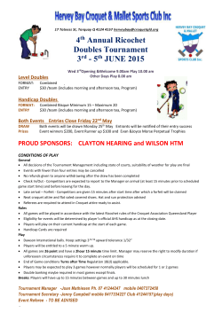 ENTRY FORM Ricochet Doubles June 2015