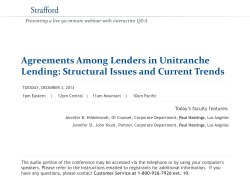 Agreements Among Lenders in Unitranche Lending: Structural