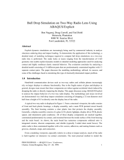 Ball Drop Simulation on Two-Way Radio Lens Using ABAQUS/Explicit