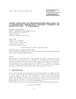 SOME CHANGES OF PROBABILITIES RELATED