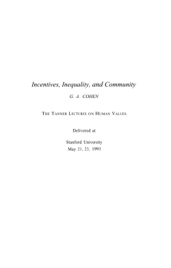 Incentives, Inequality, and Community