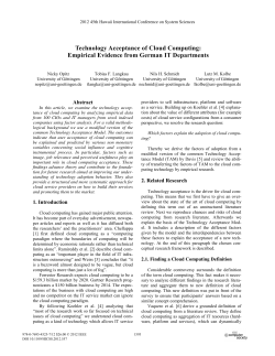 Technology Acceptance of Cloud Computing