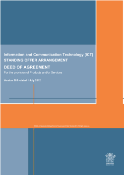 (ICT) Standing Offer Arrangement Deed of Agreement