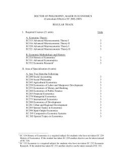 DOCTOR OF PHILOSOPHY, MAJOR IN ECONOMICS