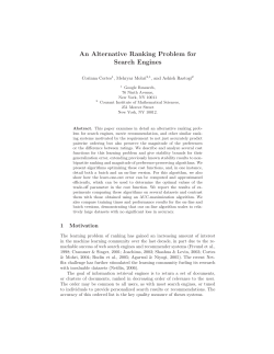An Alternative Ranking Problem for Search Engines