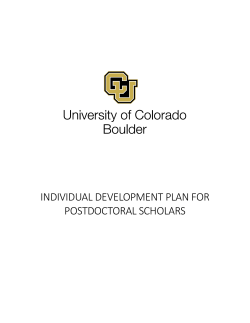 Individual development plan - University of Colorado Boulder
