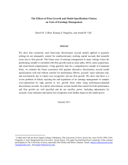 The Effects of Firm Growth and Model Specification Choices