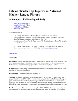 Intra-articular Hip Injuries in National Hockey League Players