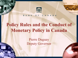 Policy rules and the Conduct of Monetary Policy in
