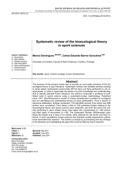 Systematic review of the bioecological theory in sport
