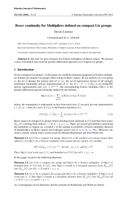 Besov continuity for Multipliers de ned on compact Lie groups