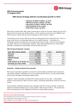 REA Group strategy delivers accelerated growth in 2013