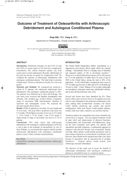 Outcome of Treatment of Osteoarthritis with Arthroscopic
