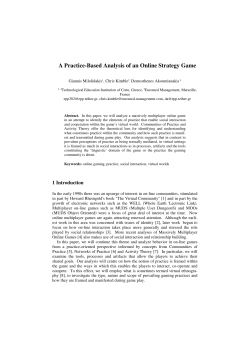 A Practice-Based Analysis of an Online Strategy Game.
