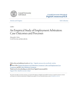An Empirical Study of Employment Arbitration: Case Outcomes and